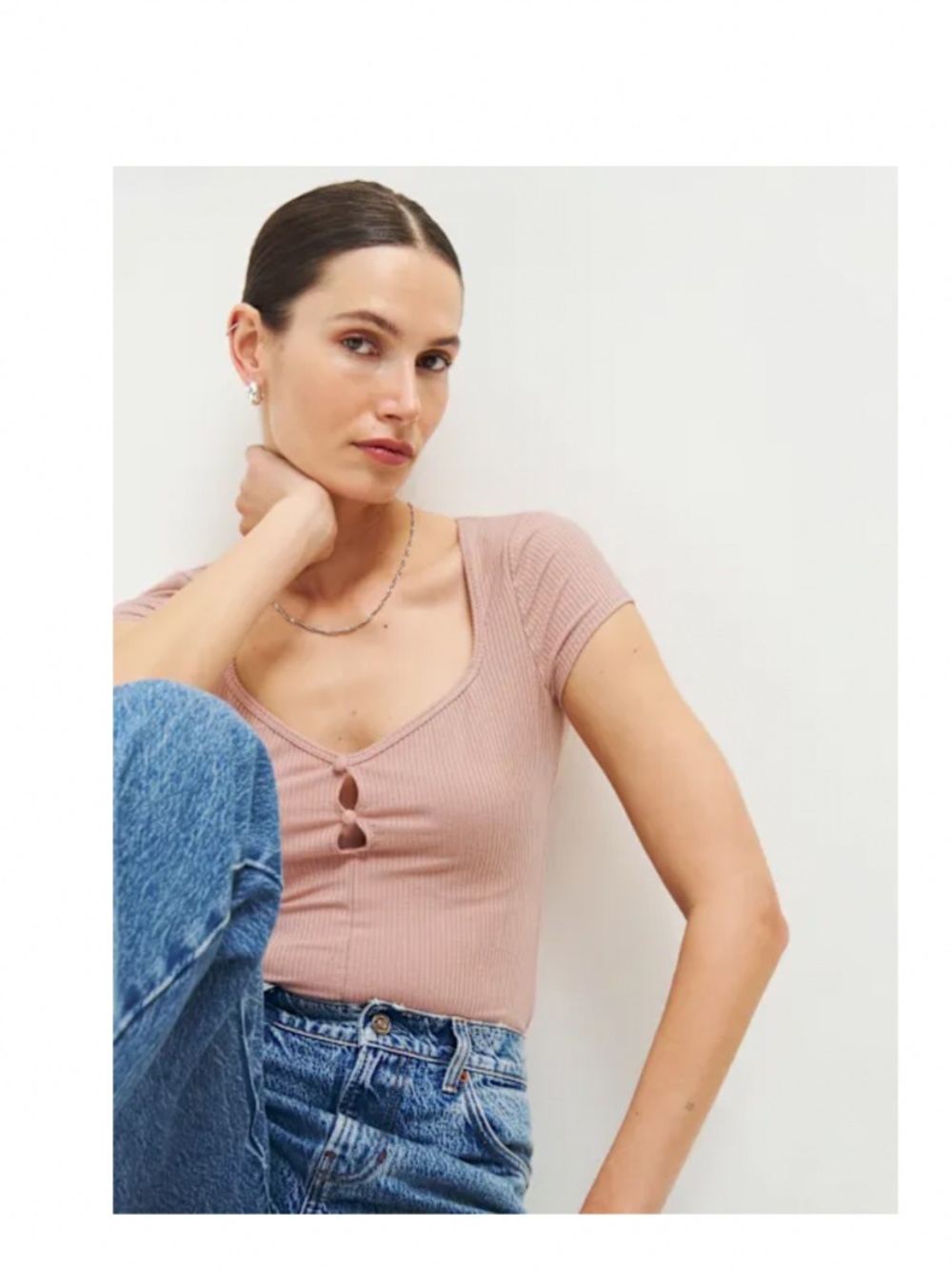 Reformation Carey Knit Top